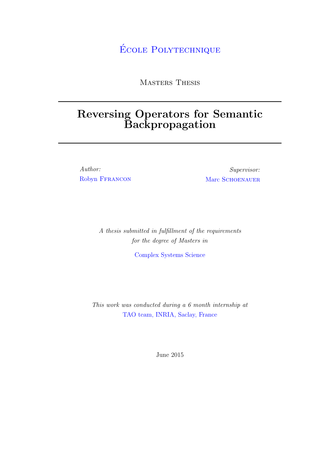 Reversing Operators for Semantic Backpropagation