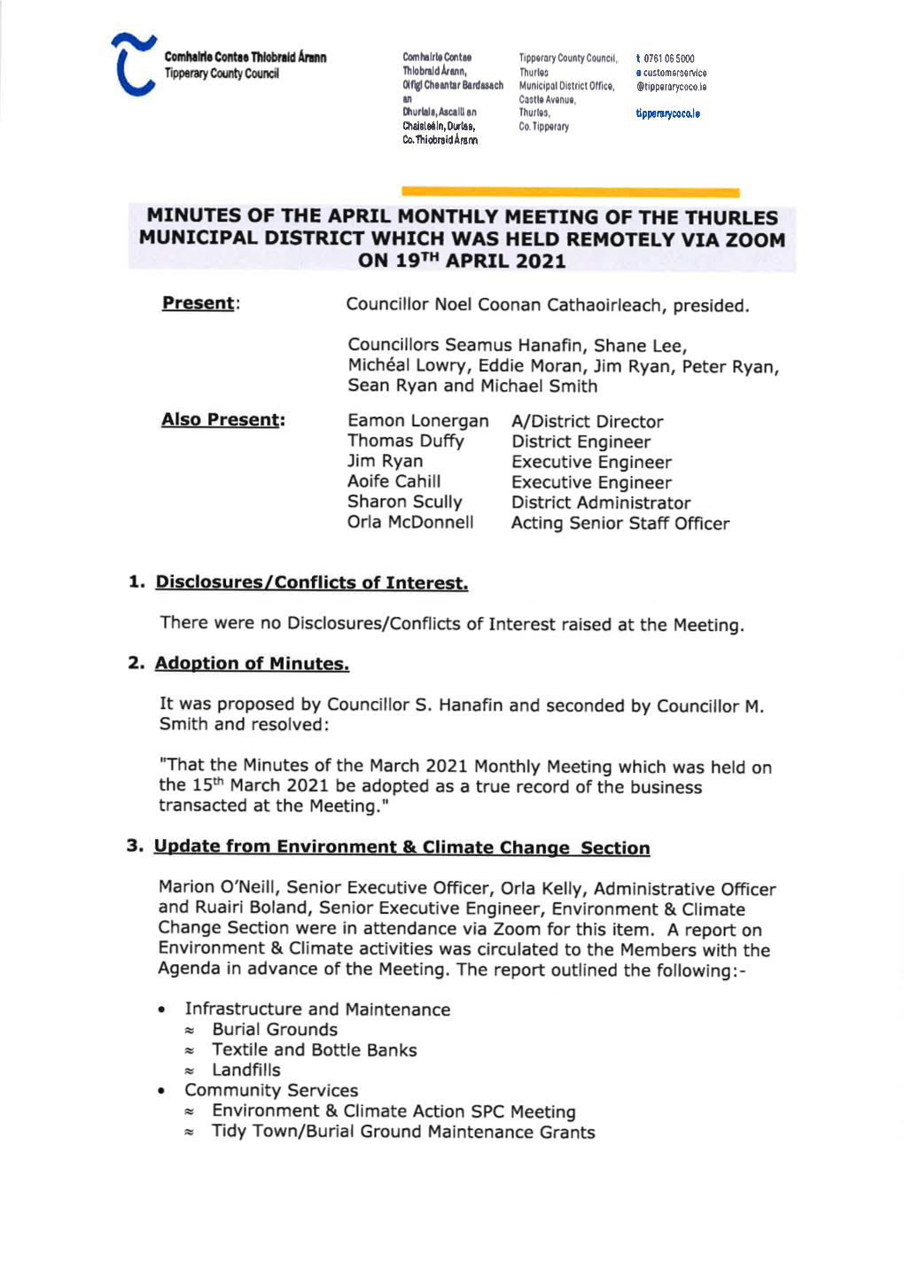 Thurles MD April 2021 Meeting Minutes.Pdf