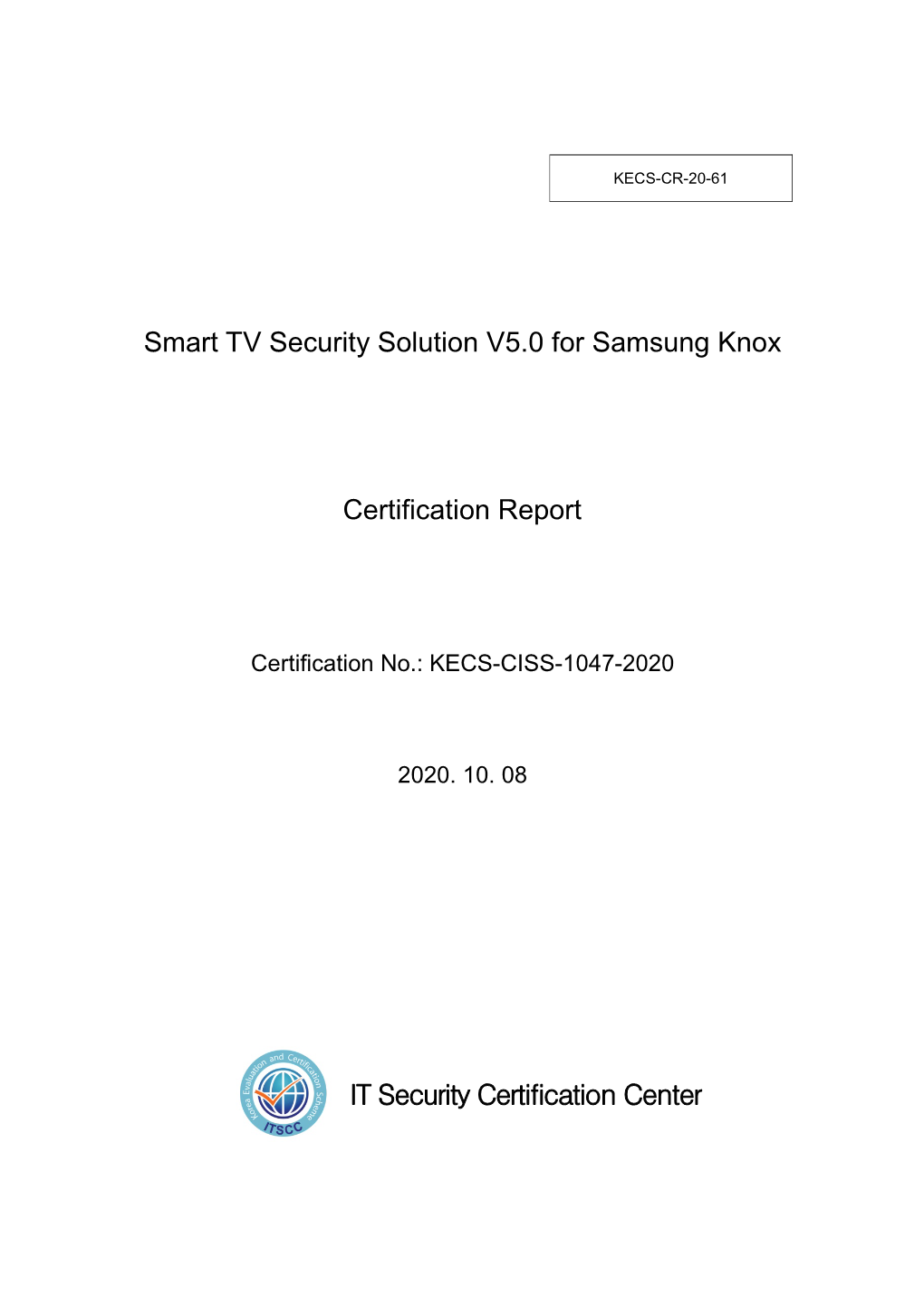 Smart TV Security Solution V5.0 for Samsung Knox Certification Report