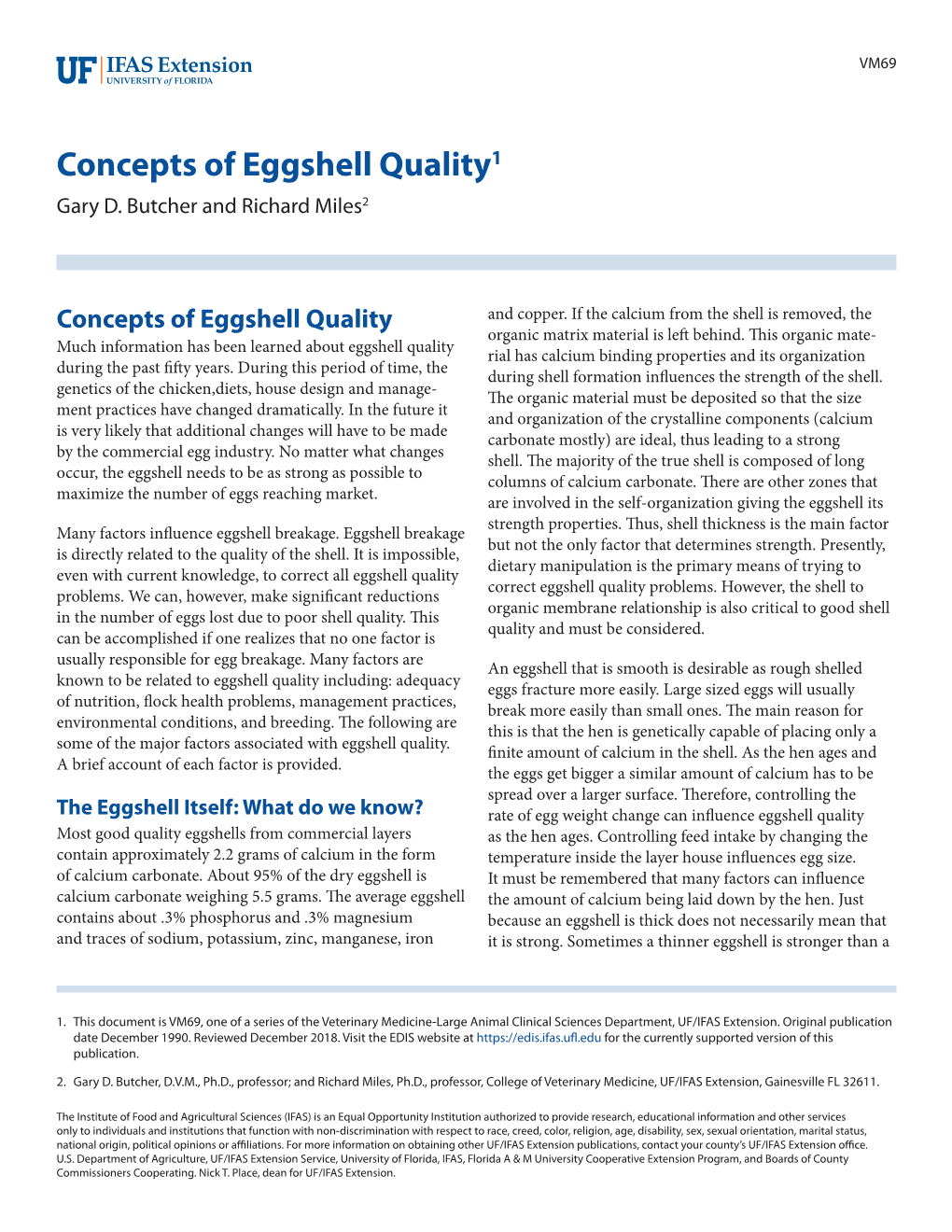 Concepts of Eggshell Quality1 Gary D