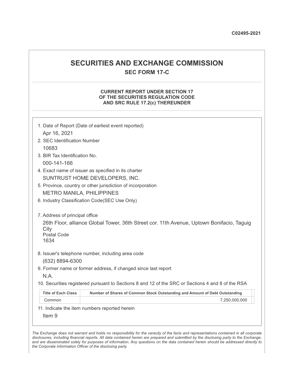 2021-16Apr Execution of Deed of Absolute Sale of Shares of First