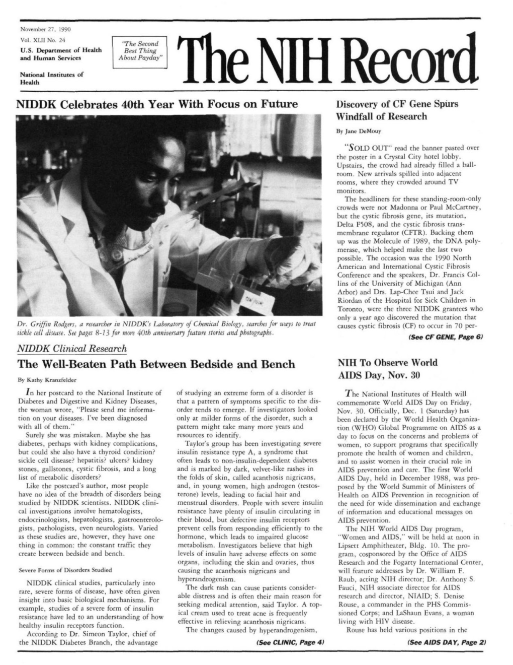 November 27, 1990, NIH Record, Vol. XLII, No. 24