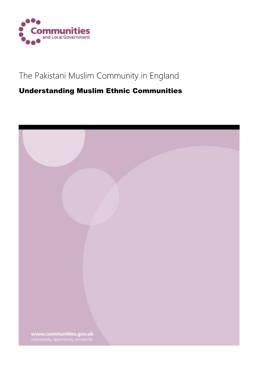 The Pakistani Muslim Community in England