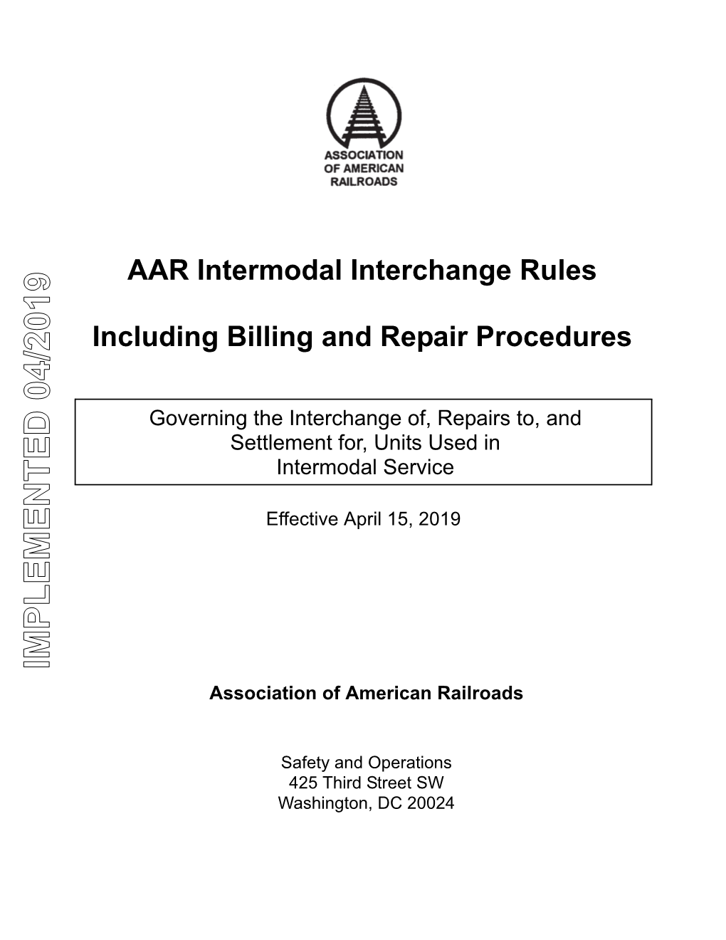 AAR Intermodal Interchange Rules