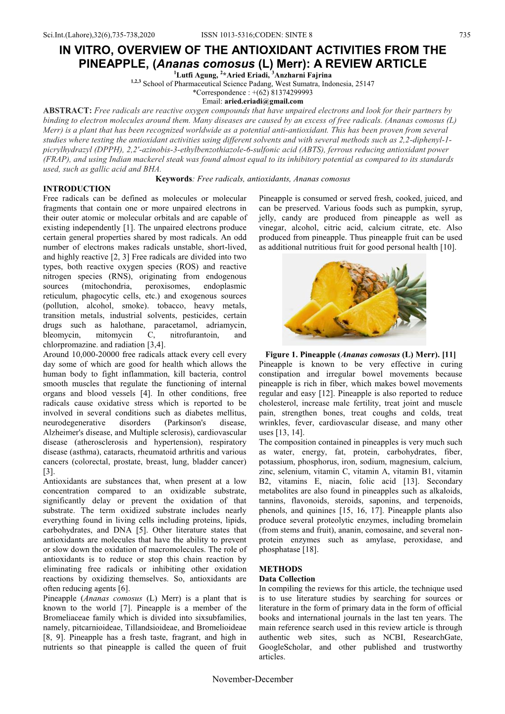 In Vitro, Overview of the Antioxidant Activities From