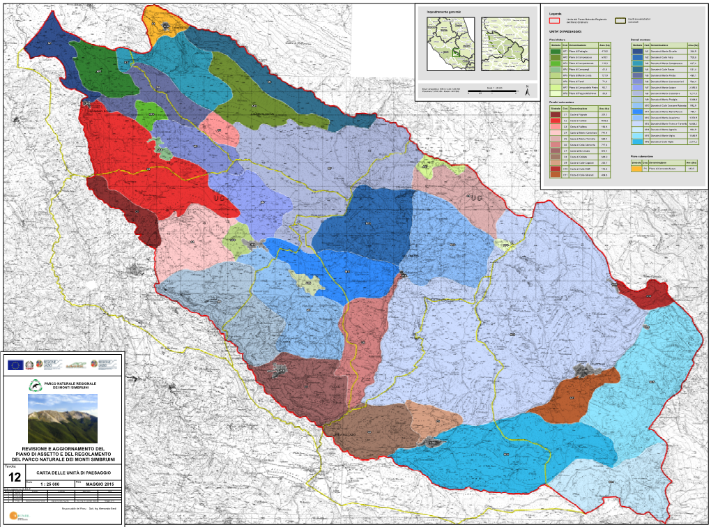 REVISIONE E AGGIORNAMENTO DEL PIANO DI ASSETTO E DEL REGOLAMENTO M16 DEL PARCO NATURALE DEI MONTI SIMBRUINI Tavola: CARTA DELLE UNITÀ DI PAESAGGIO