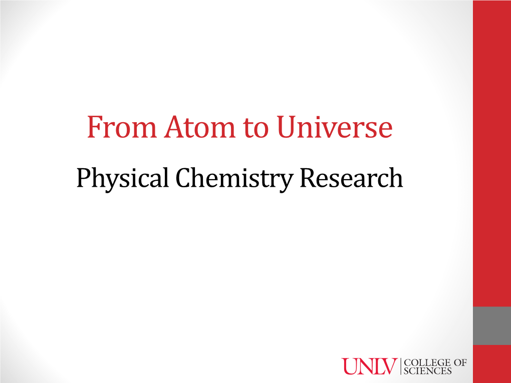 Physical Chemistry Research Stephen Lepp