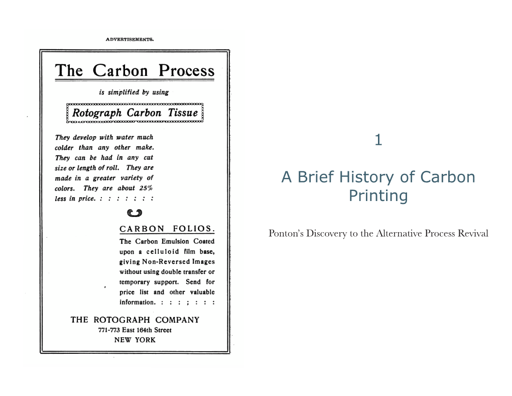 A Brief History of Carbon Printing