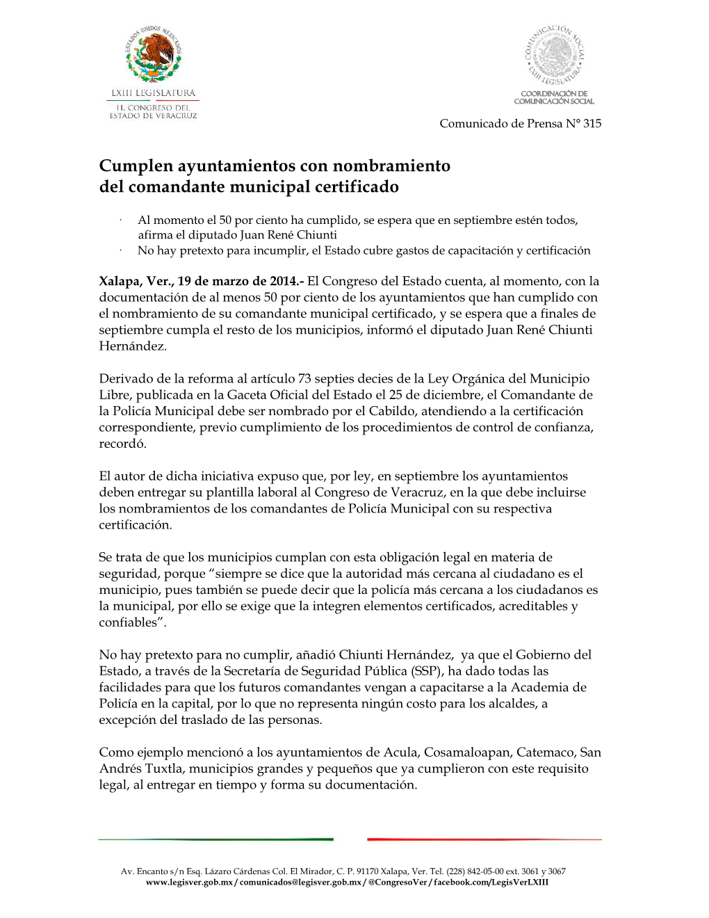 Cumplen Ayuntamientos Con Nombramiento Del Comandante Municipal Certificado