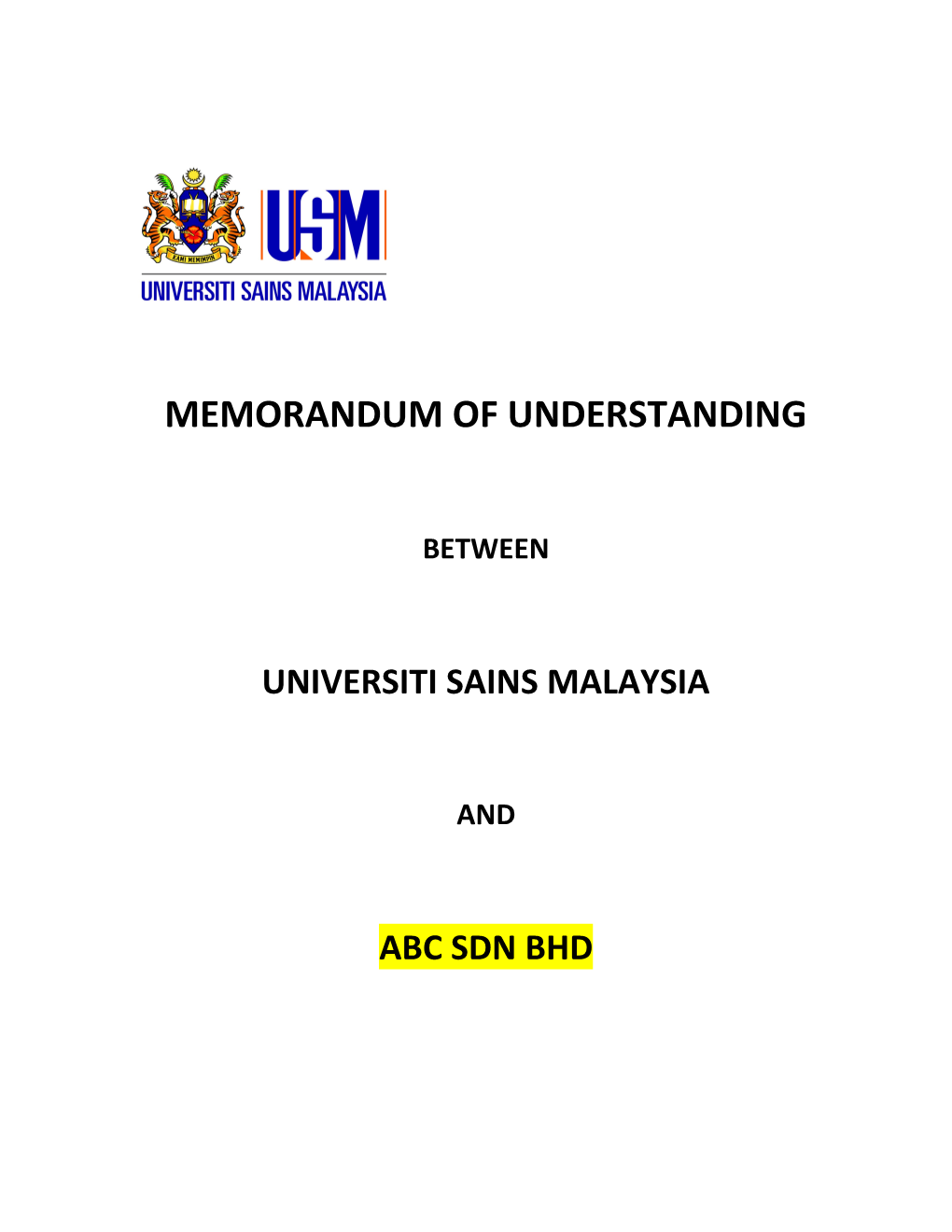 Memorandum of Understanding s31
