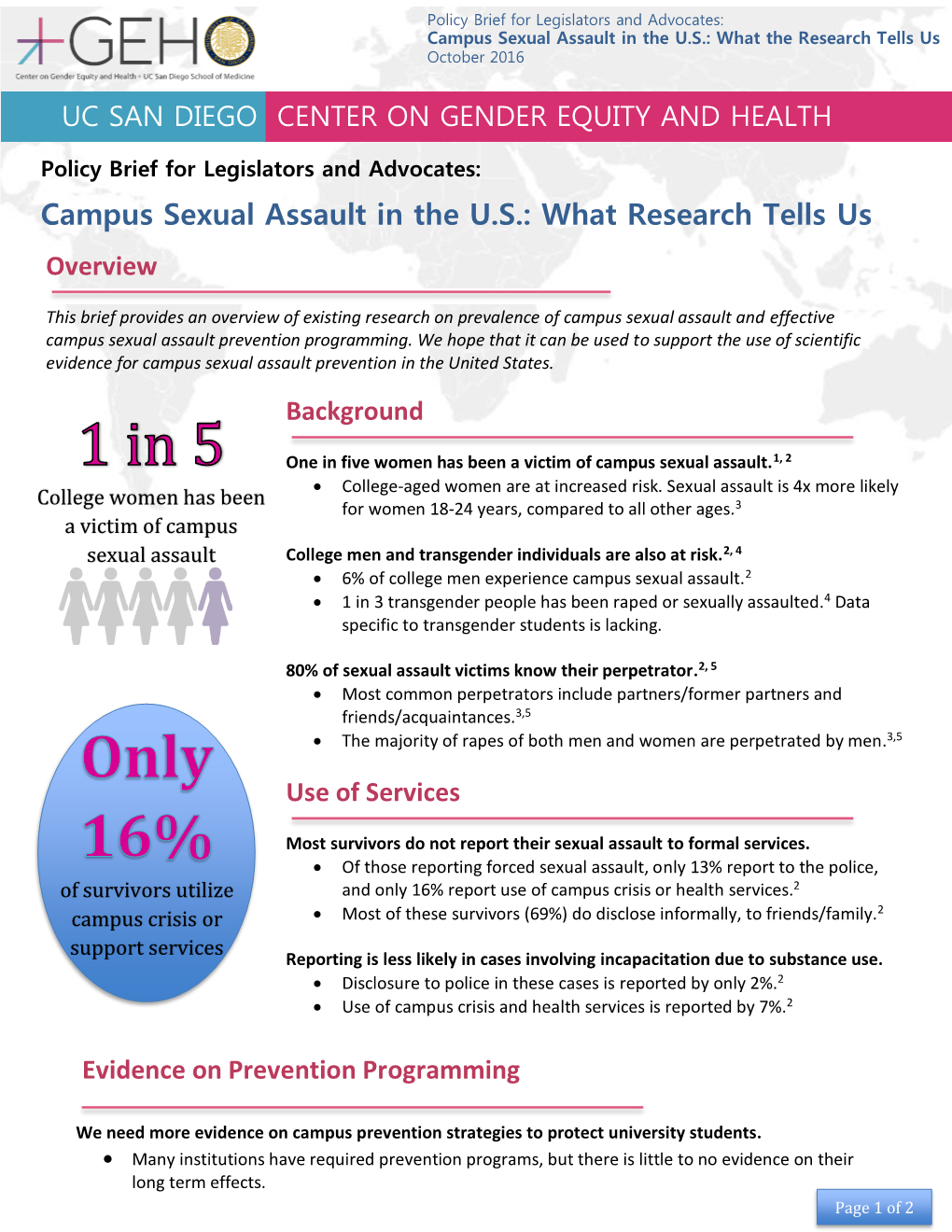 Campus Sexual Assault in the US