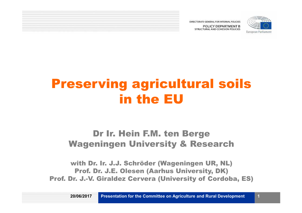 Preserving Agricultural Soils in the EU
