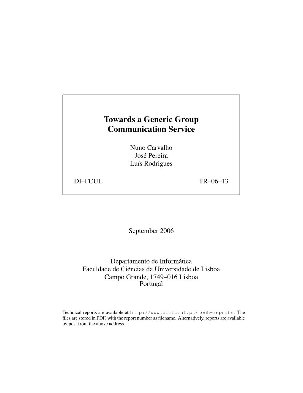 Towards a Generic Group Communication Service