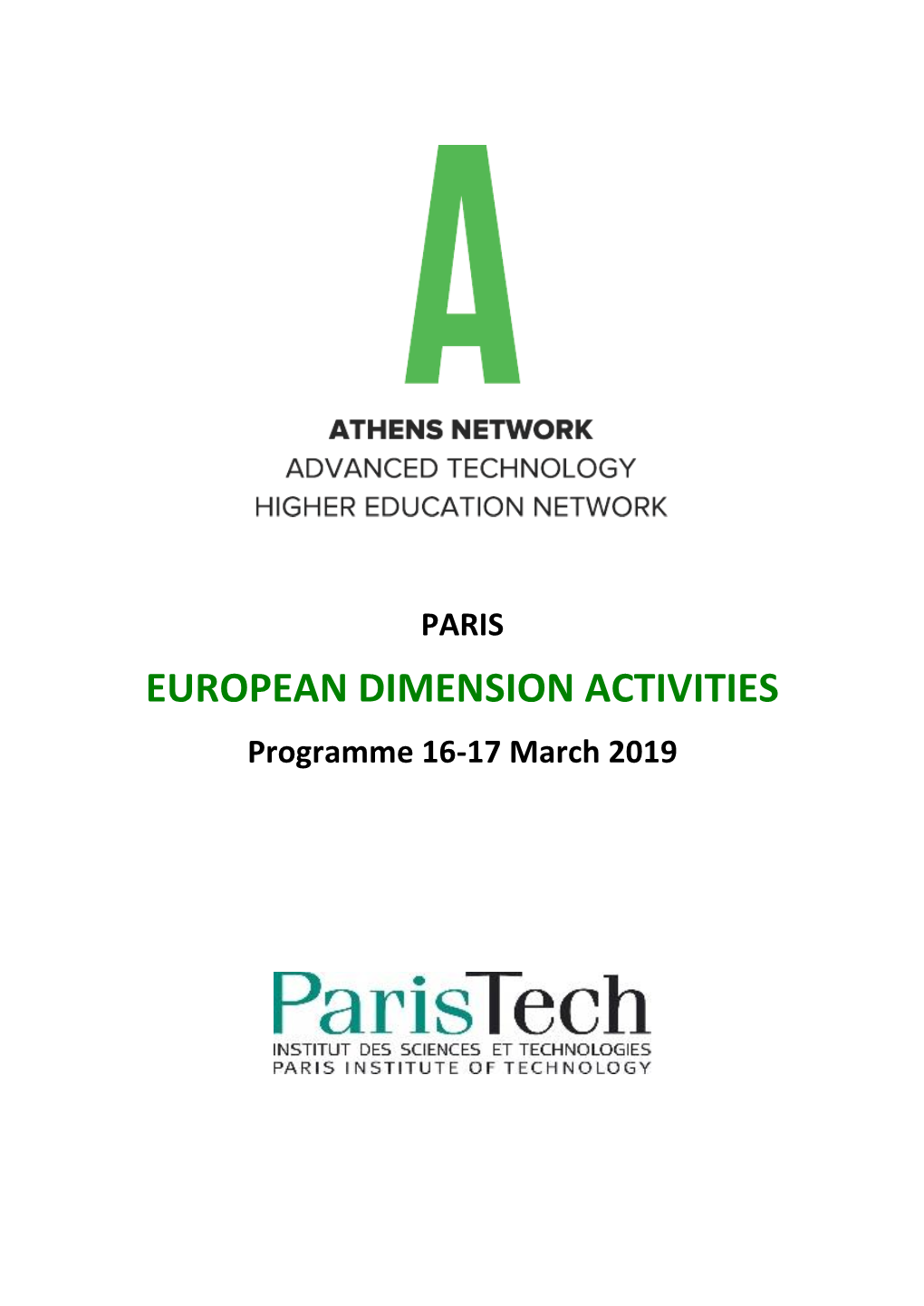 EUROPEAN DIMENSION ACTIVITIES Programme 16-17 March 2019