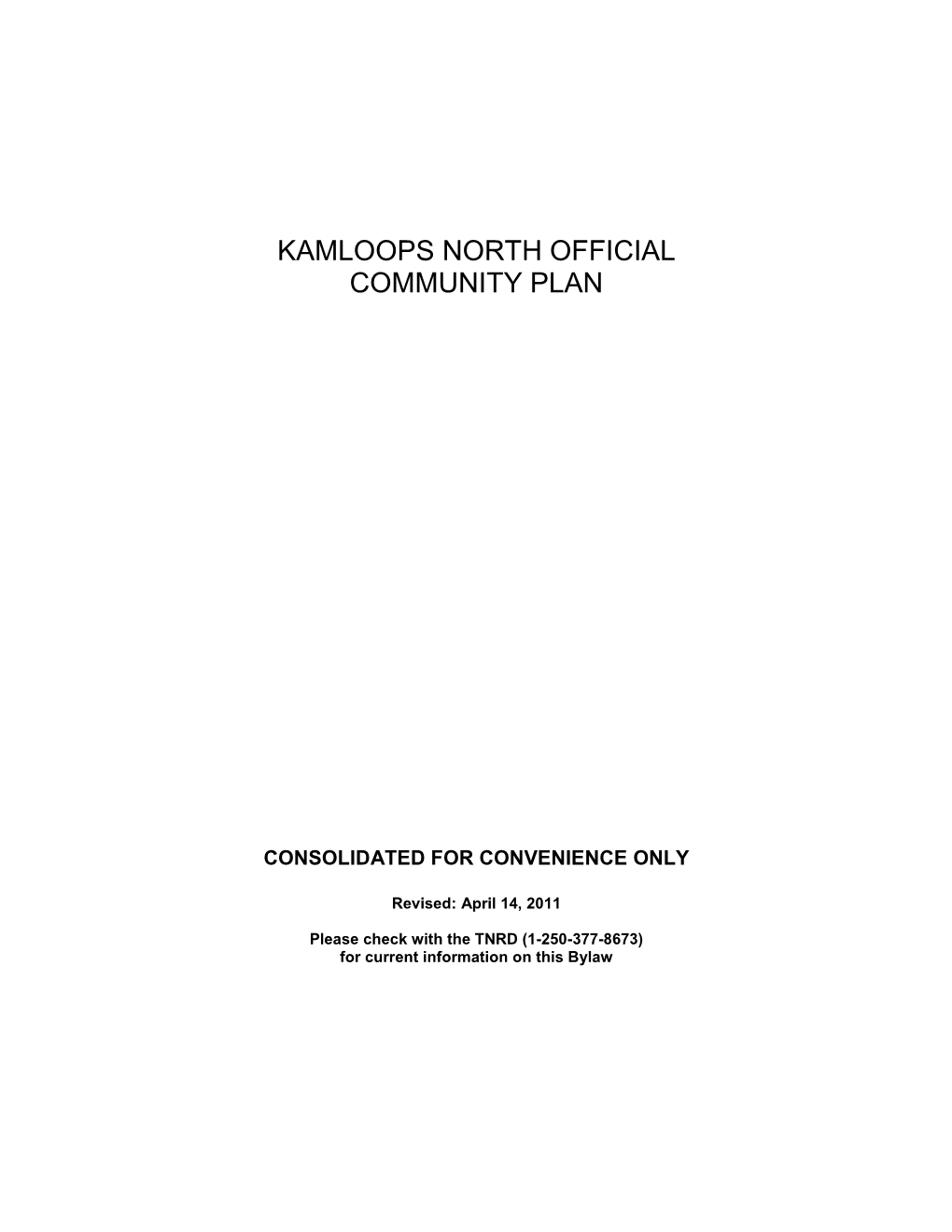 Kamloops North Official Community Plan