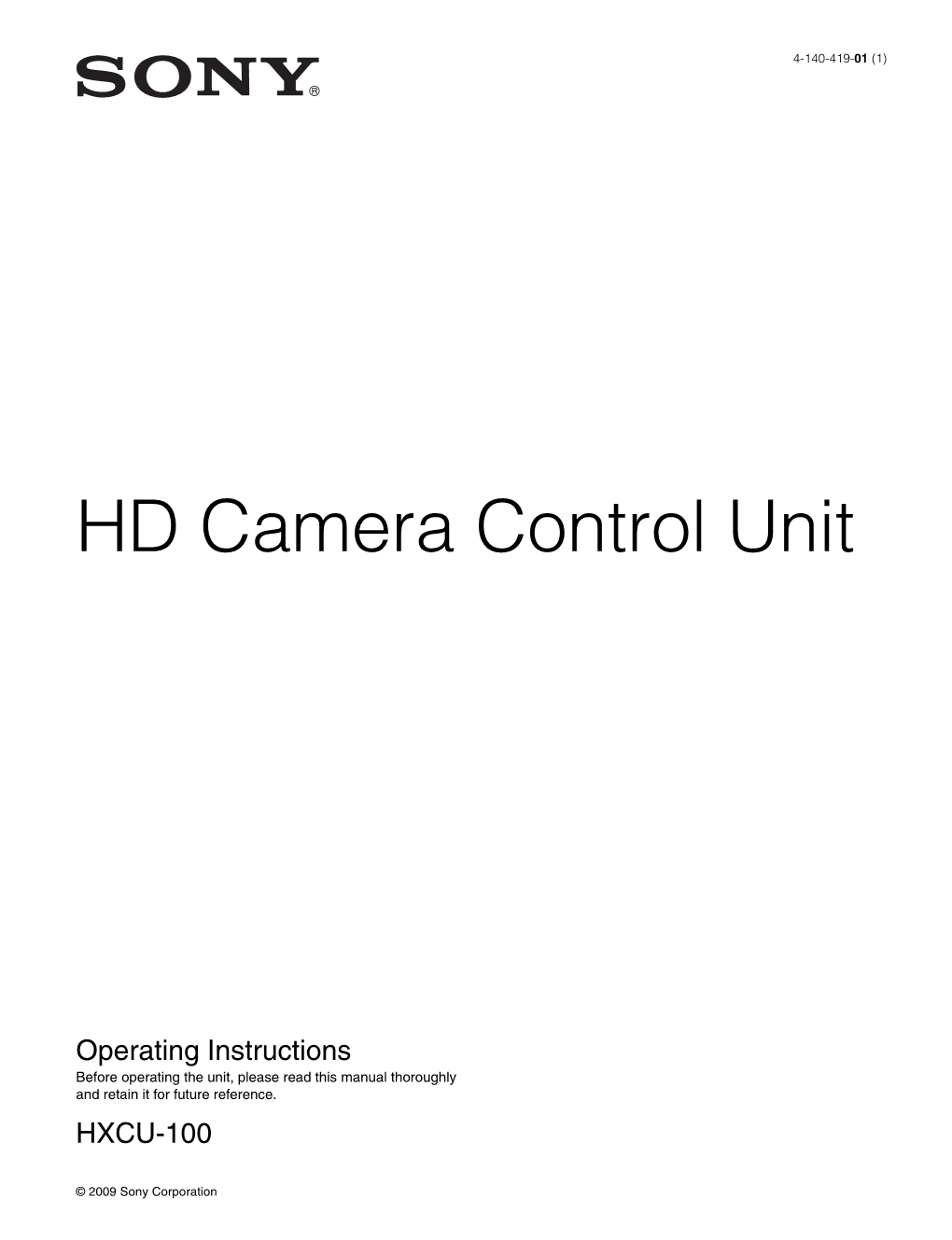 HD Camera Control Unit