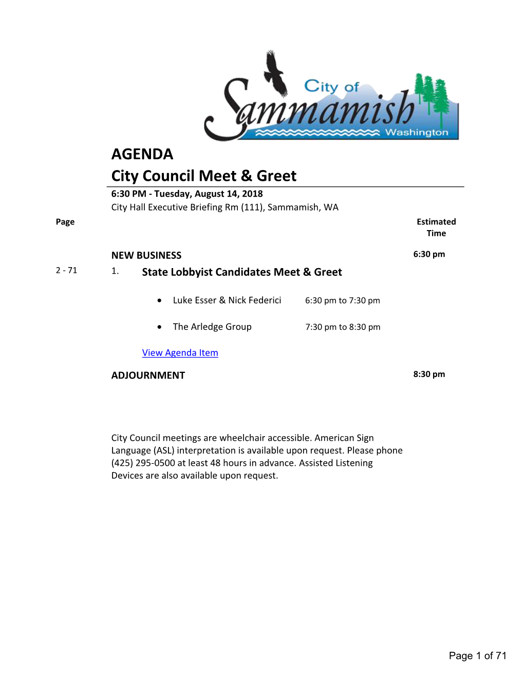 City Council Meet & Greet