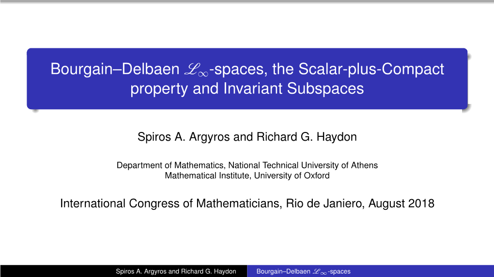 Spaces, the Scalar-Plus-Compact Property and Invariant Subspaces