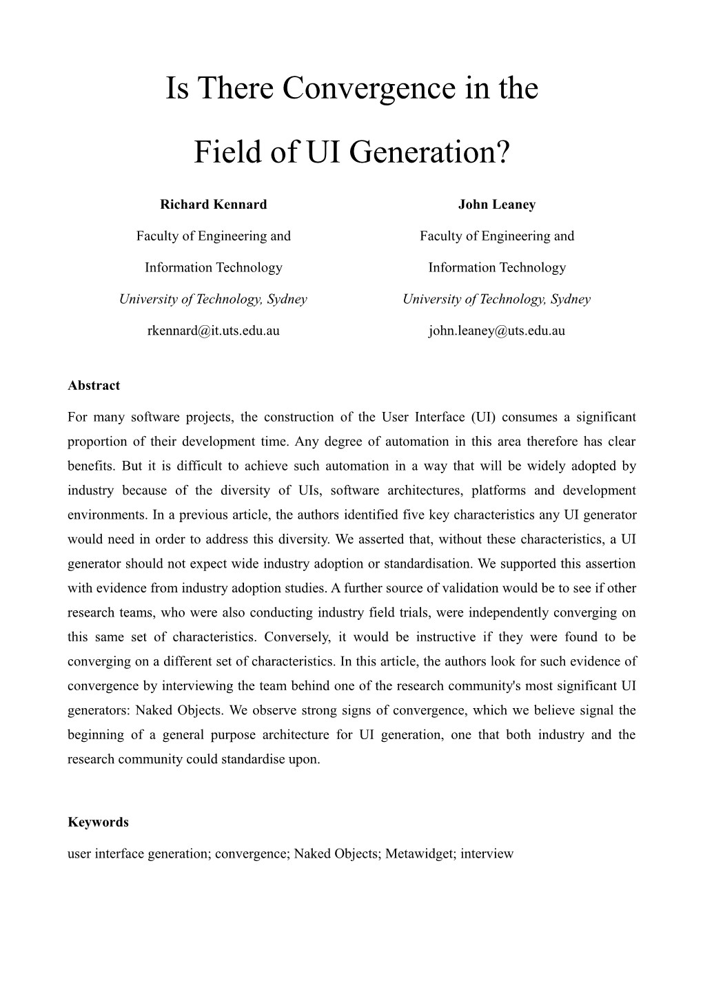 Download PDF Is There Convergence in the Field of UI Generation?