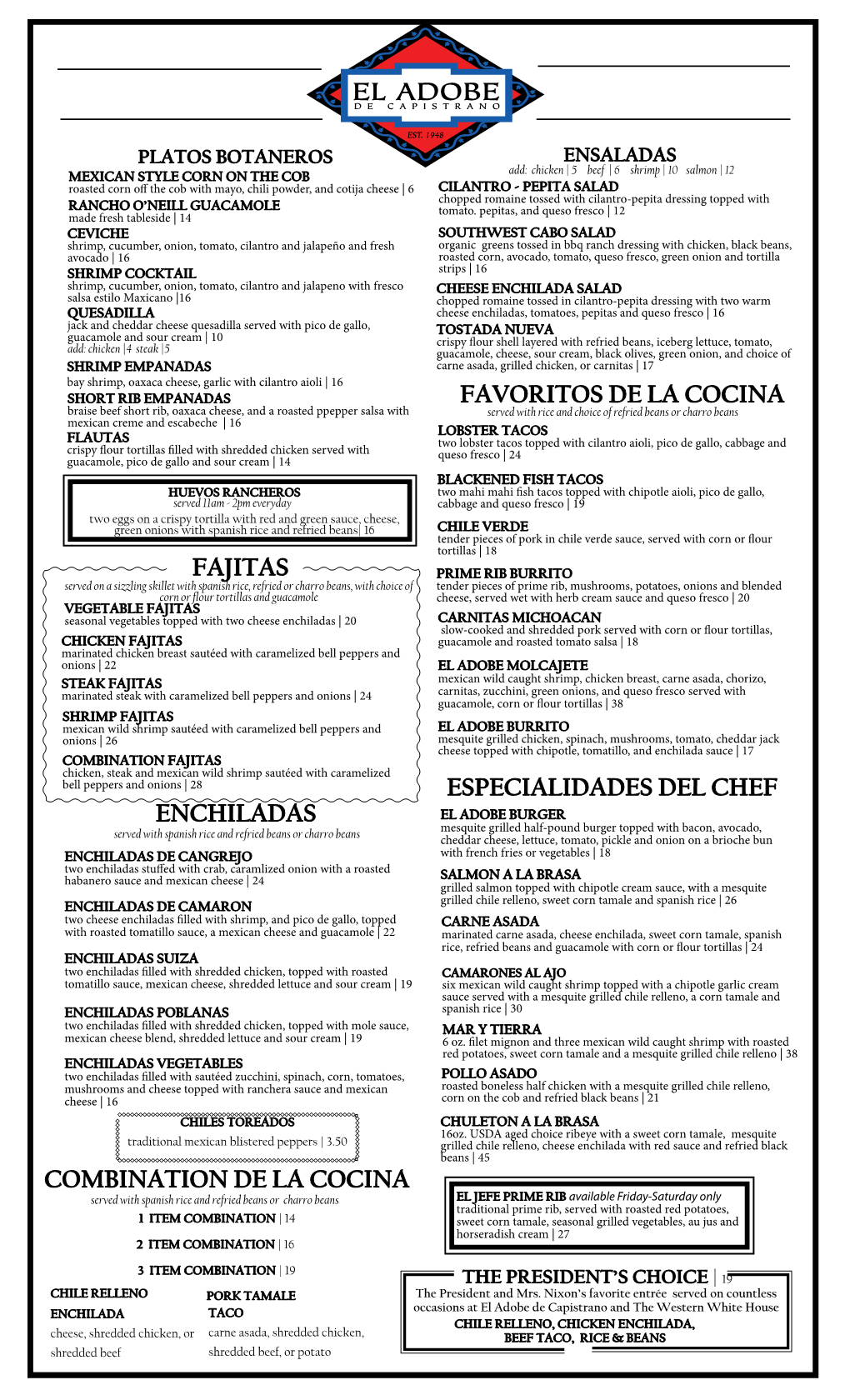 Fajitas Favoritos De La Cocina Enchiladas Combination De