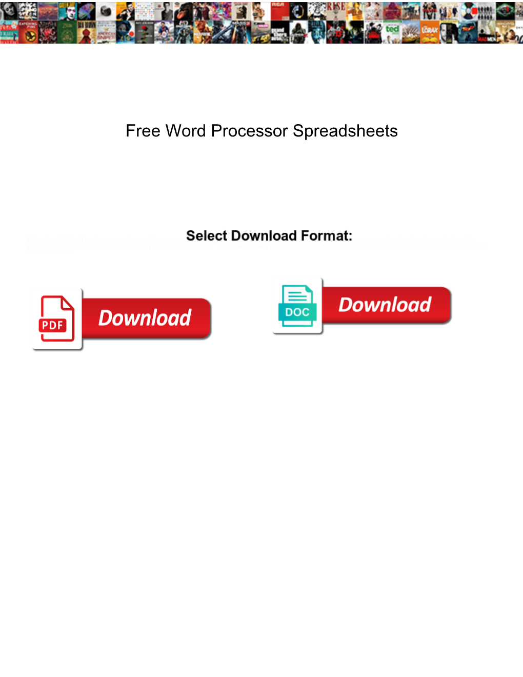 Free Word Processor Spreadsheets