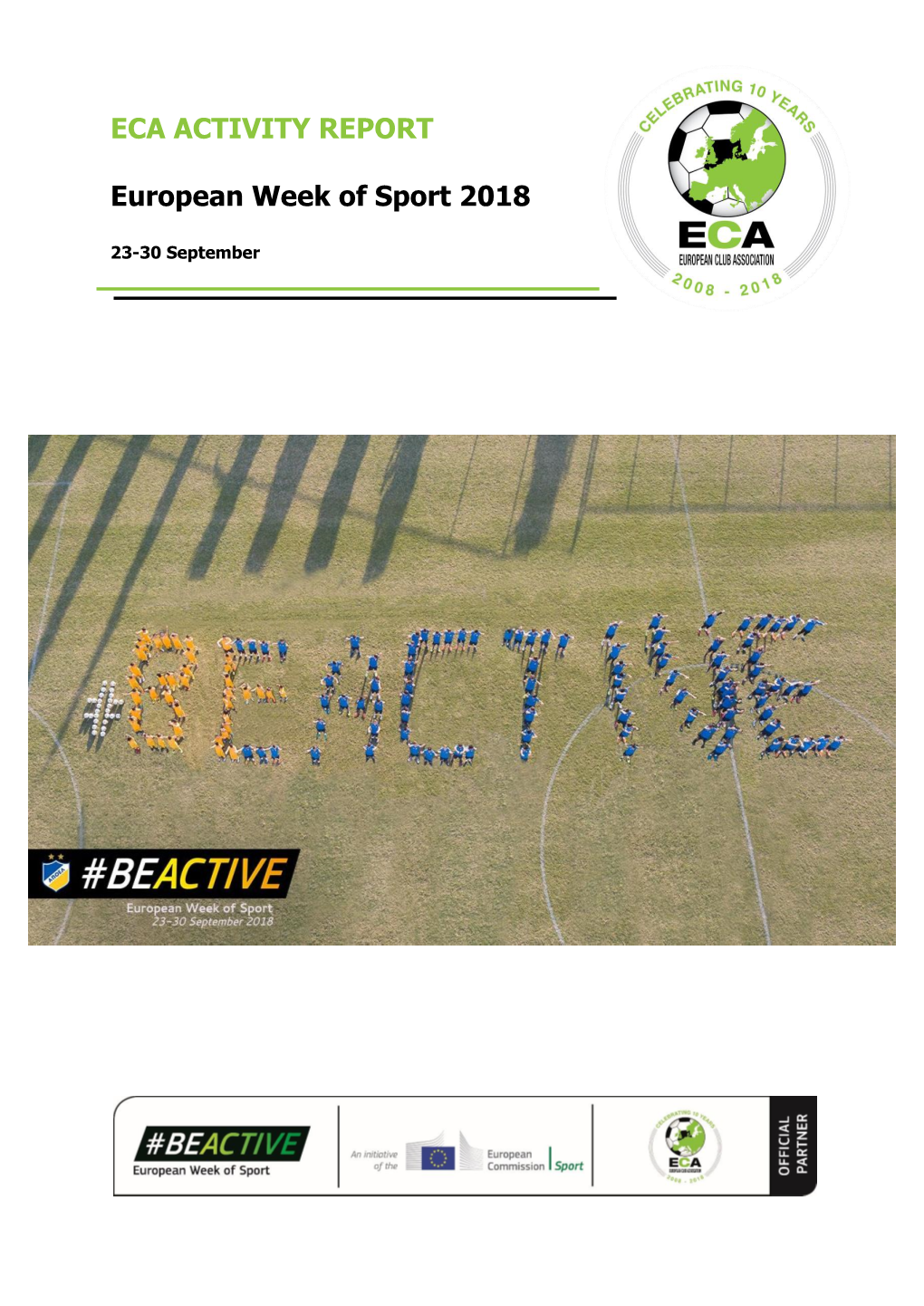 ECA ACTIVITY REPORT European Week of Sport 2018