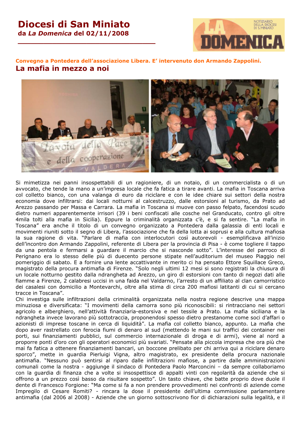 Diocesi Di San Miniato Da La Domenica Del 02/11/2008 ______