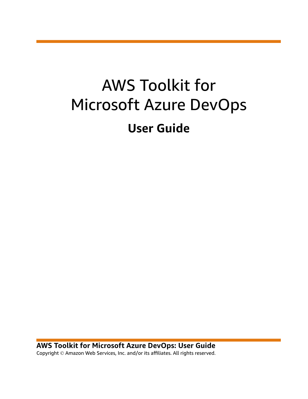 AWS Toolkit for Microsoft Azure Devops User Guide