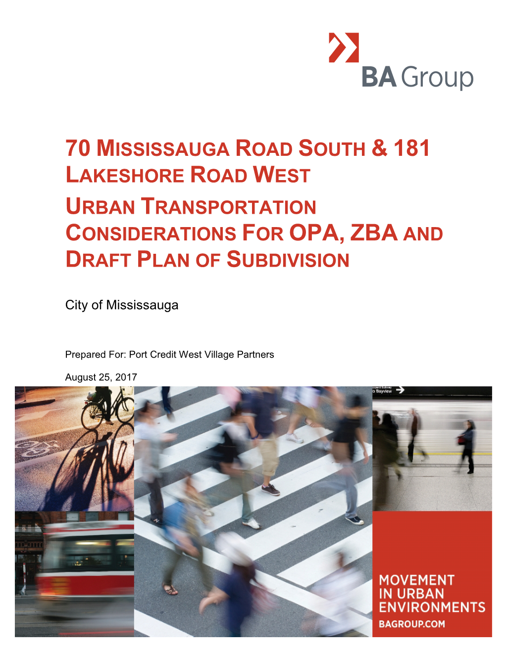 Urban Transportation Considerations for Opa, Zba and Draft Plan of Subdivision