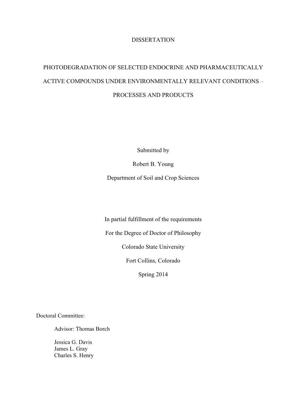 Dissertation Photodegradation Of