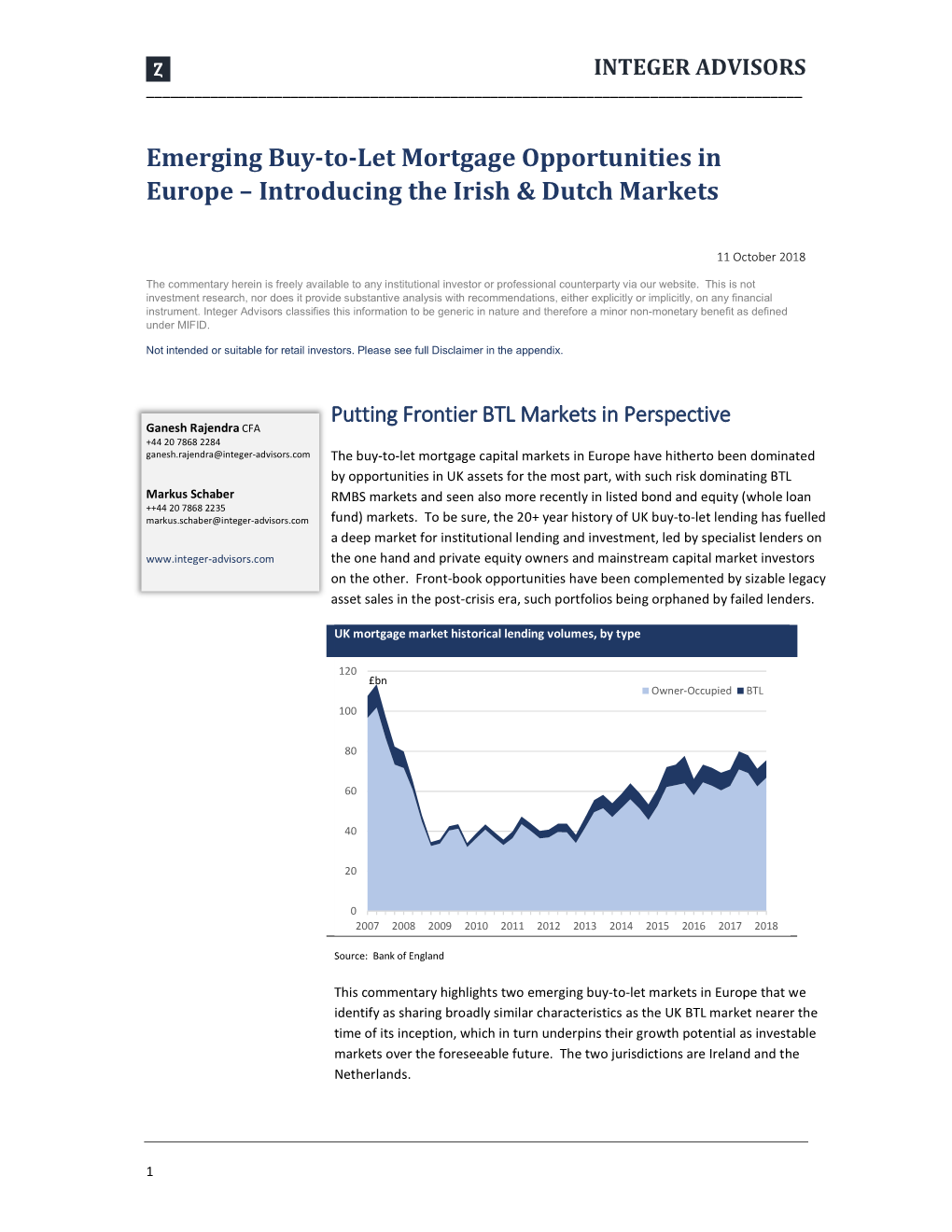 Emerging Buy-To-Let Mortgage Opportunities in Europe – Introducing the Irish & Dutch Markets