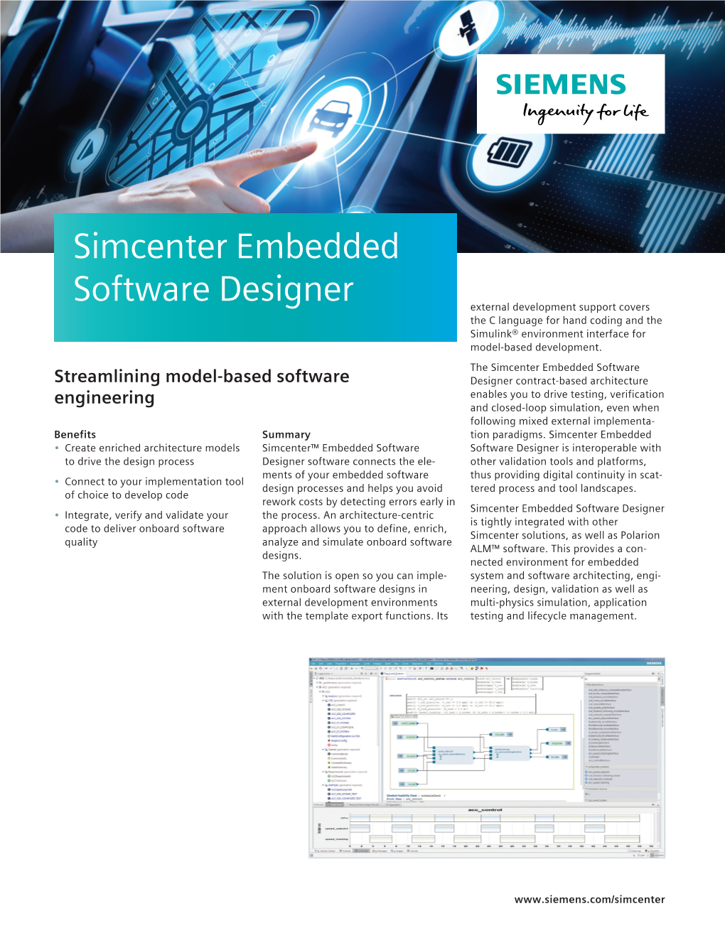 Simcenter Embedded Software Designer • Integrate, Verify and Validate Your the Process