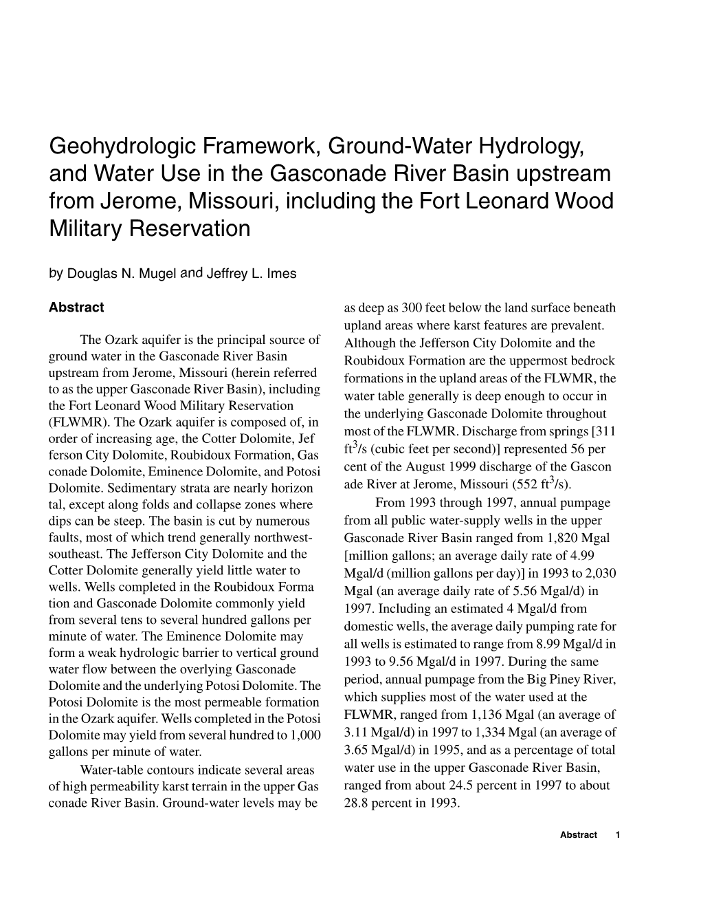 Geohydrologic Framework, Ground-Water Hydrology