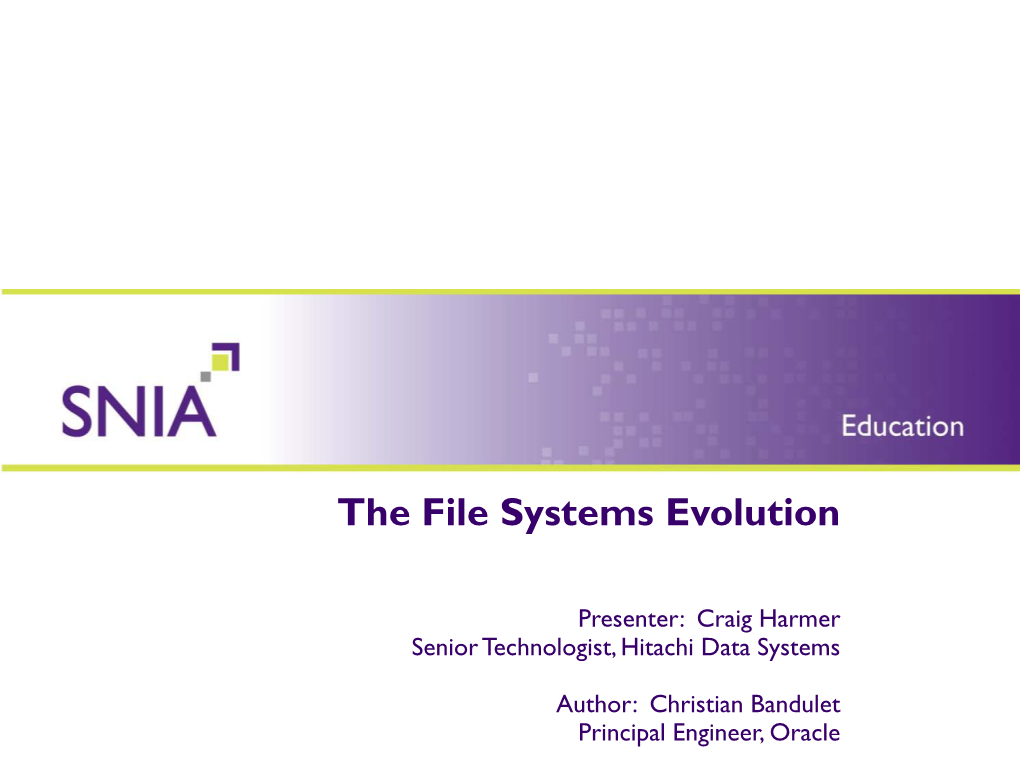 The File Systems Evolution