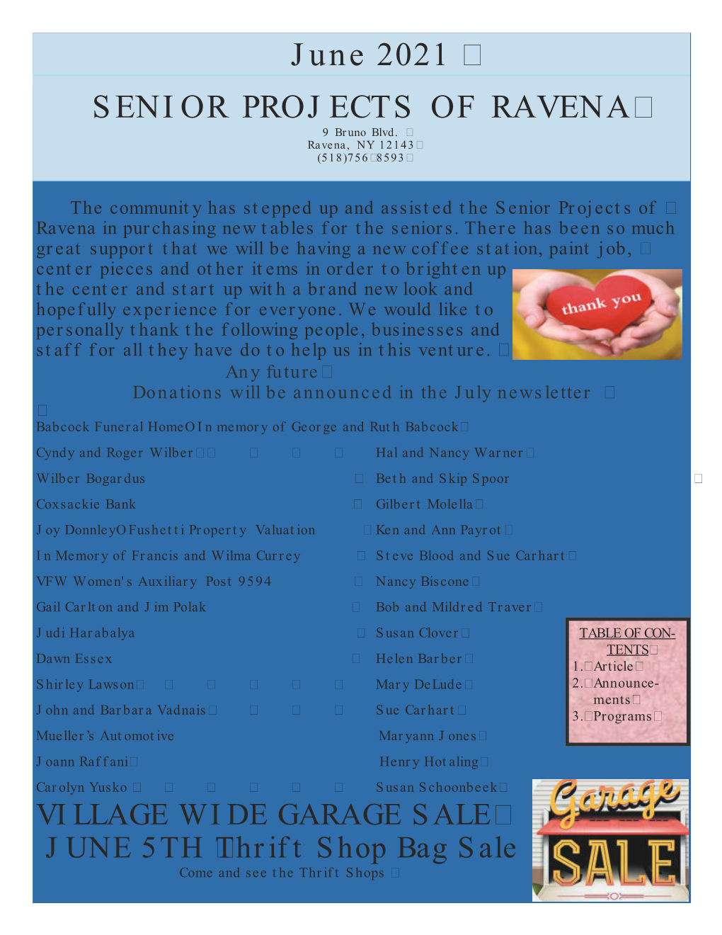 June 2021  SENIOR PROJECTS of RAVENA 9 Bruno Blvd