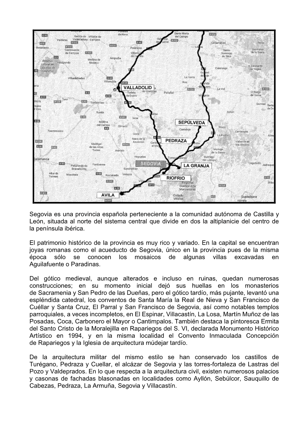 Segovia Es Una Provincia Española Perteneciente a La Comunidad