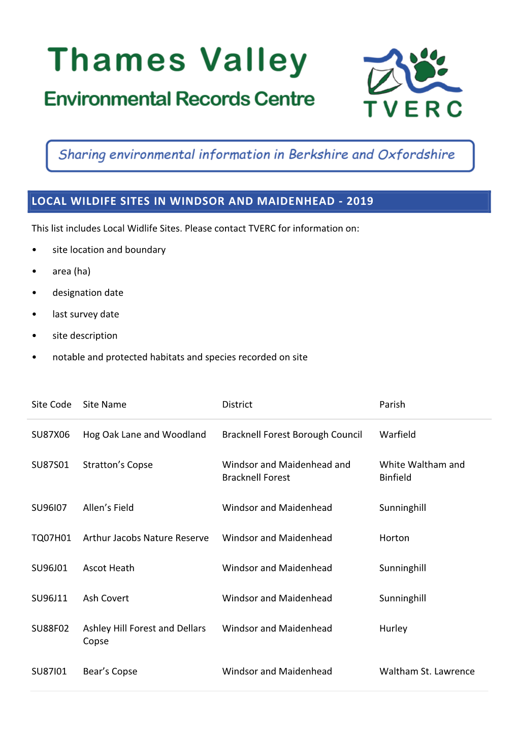 RBWM Living List 2019