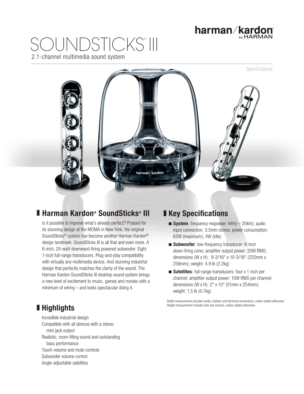 Soundsticks® III 2.1-Channel Multimedia Sound System