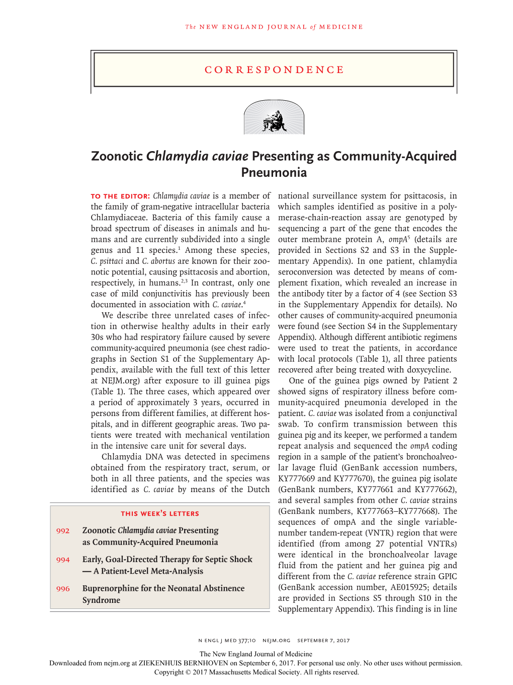 Zoonotic Chlamydia Caviae Presenting As Community-Acquired Pneumonia