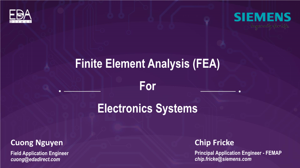 Finite Element Analysis (FEA) for Electronics Systems