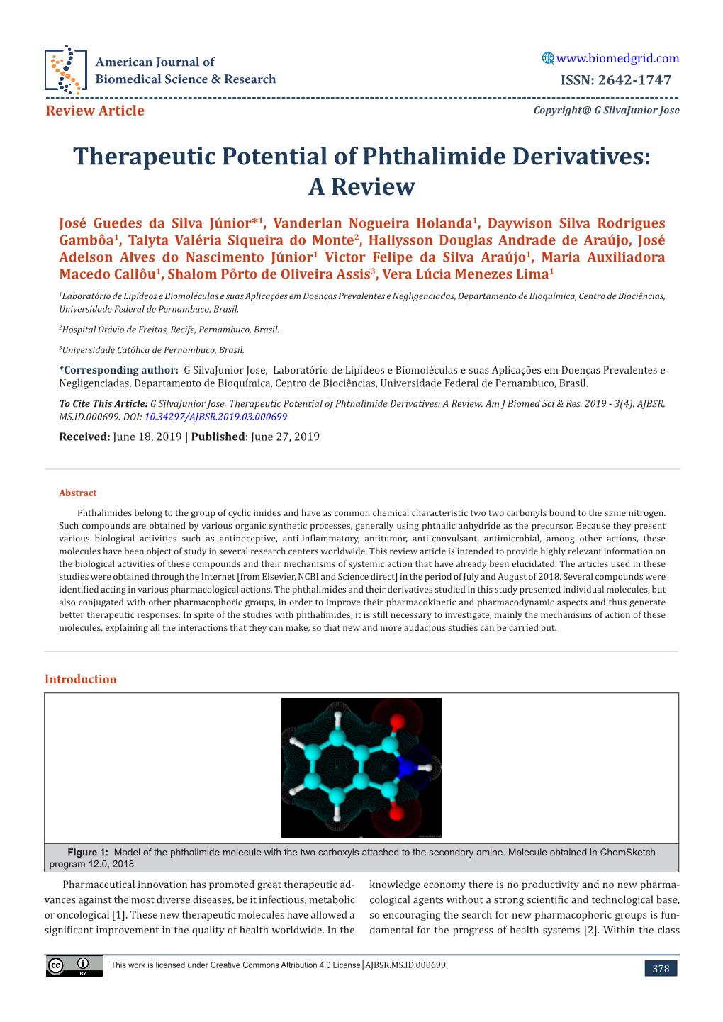 Therapeutic Potential of Phthalimide Derivatives: a Review