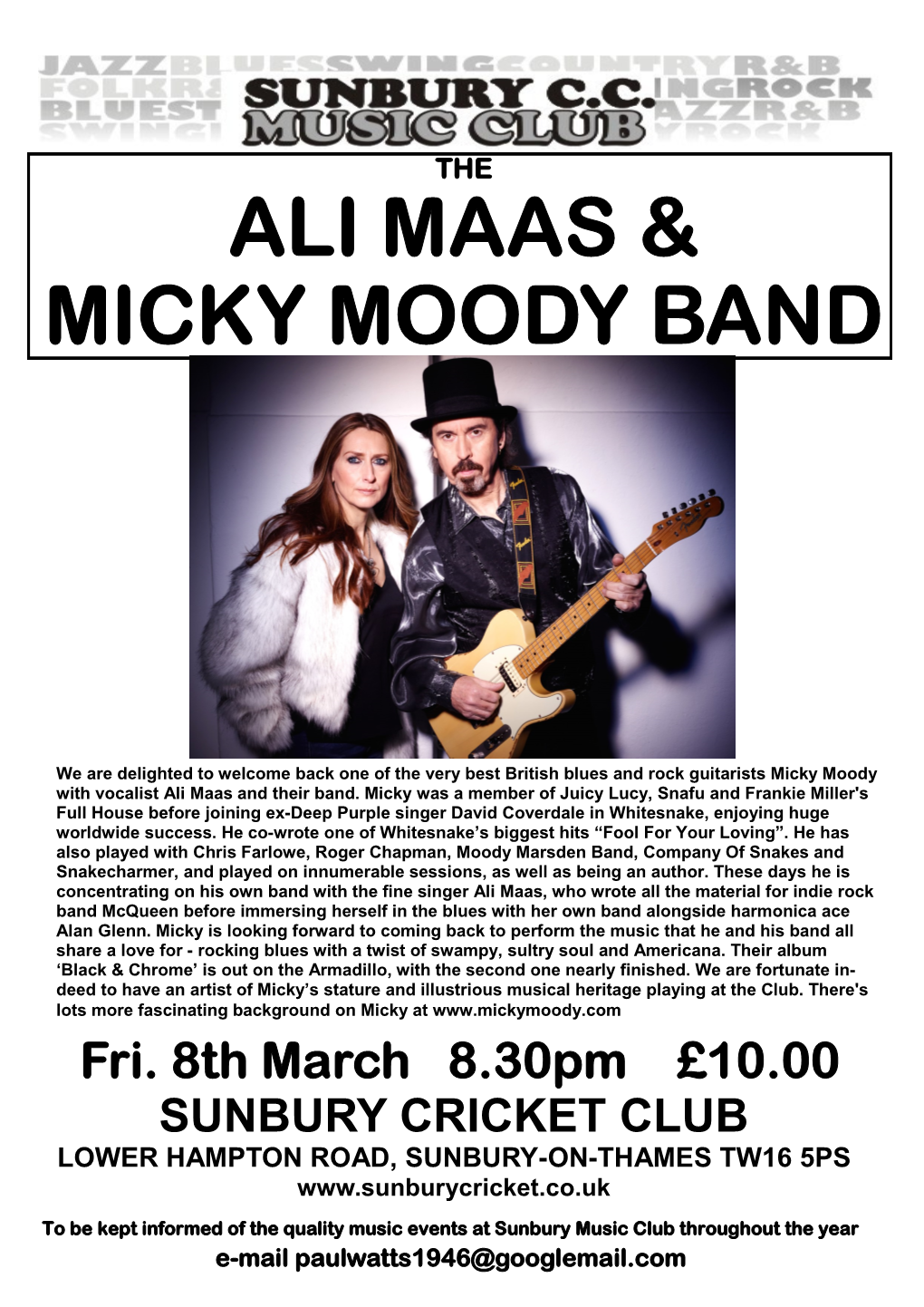 Ali Maas & Micky Moody Band