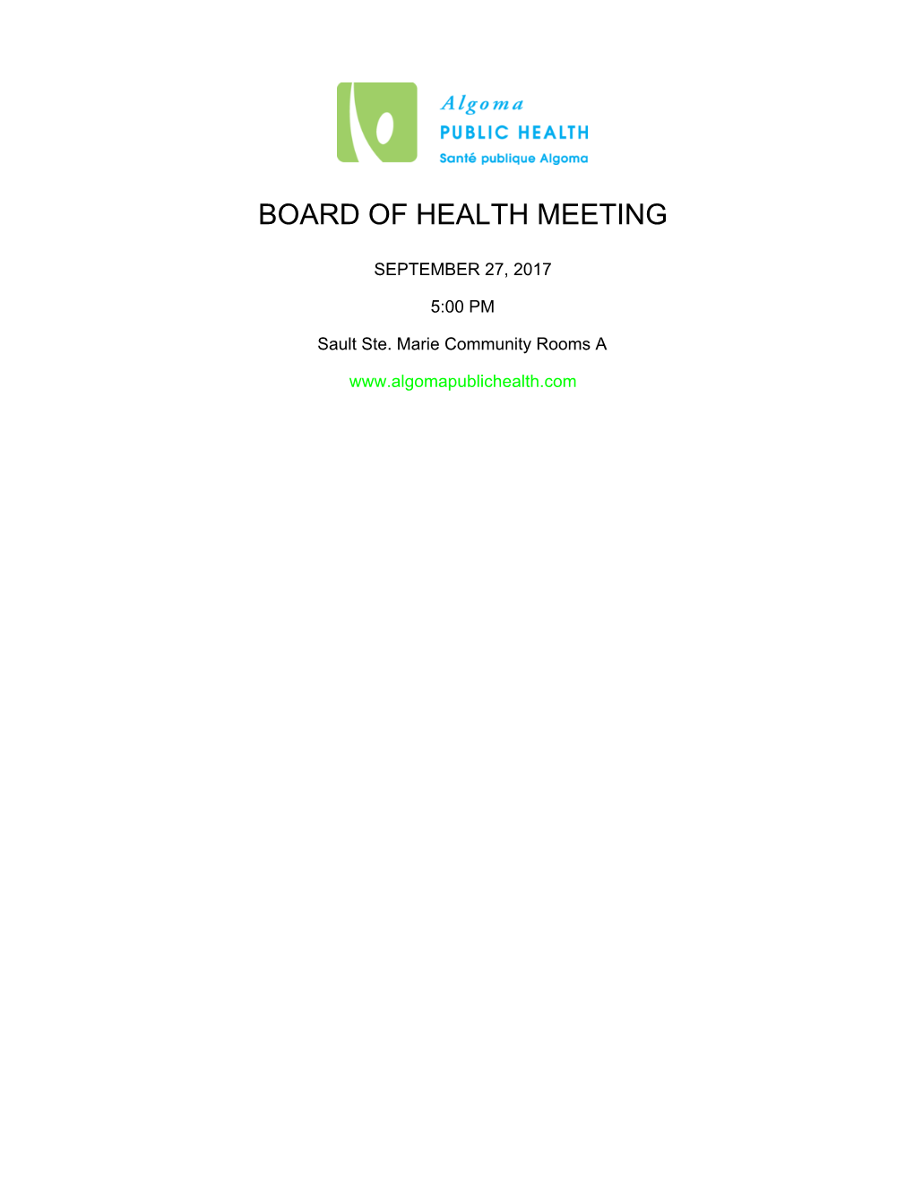 Board of Health Meeting