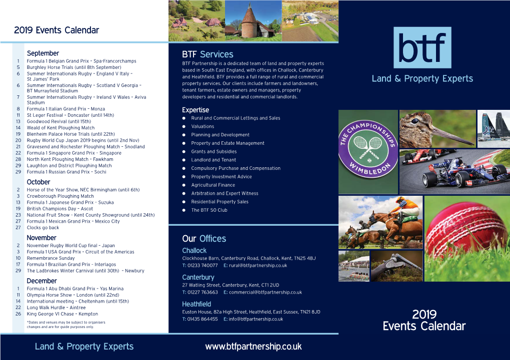 BTF Calendar Leaflet 6Pp DL-2019