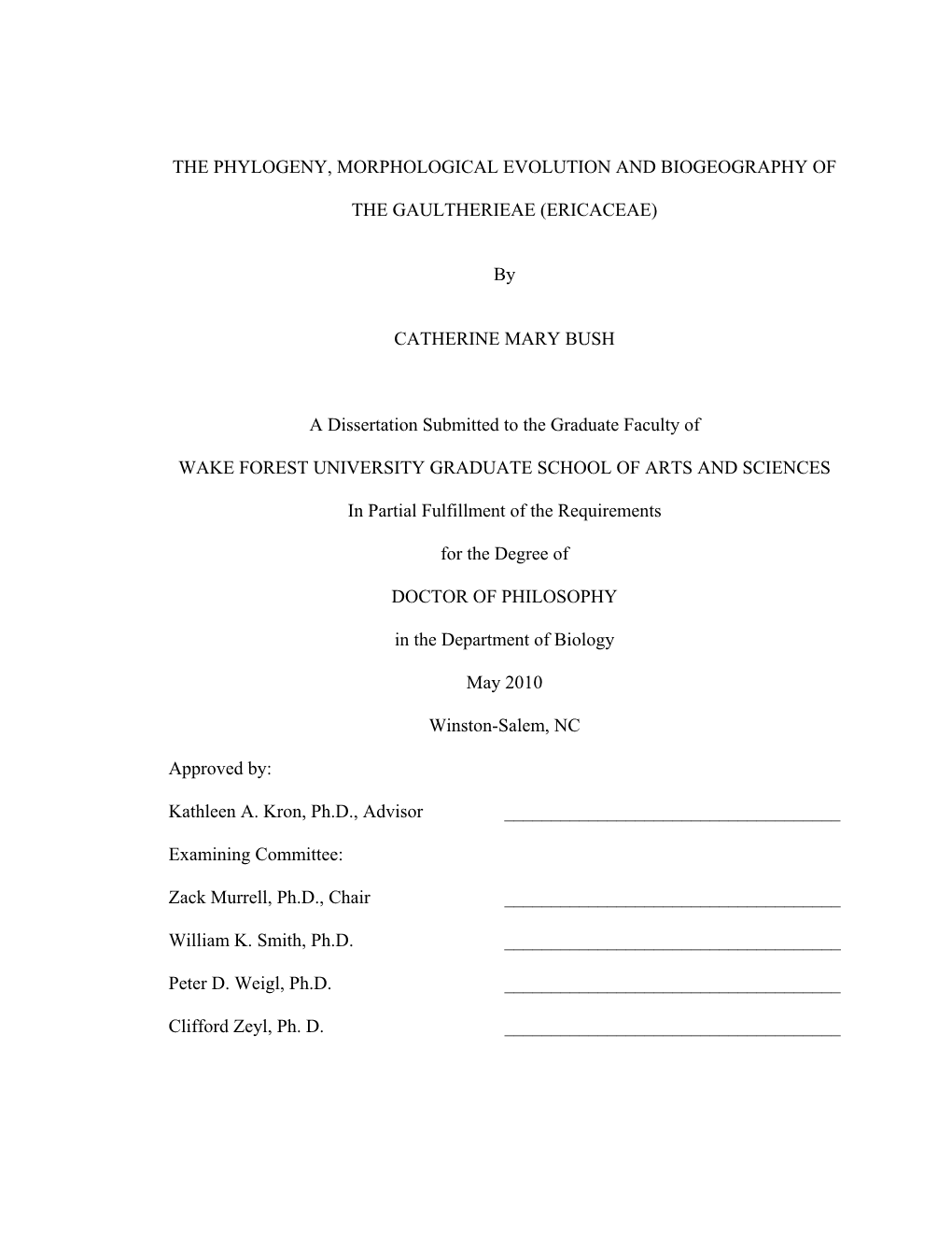 The Phylogeny, Morphological Evolution and Biogeography Of