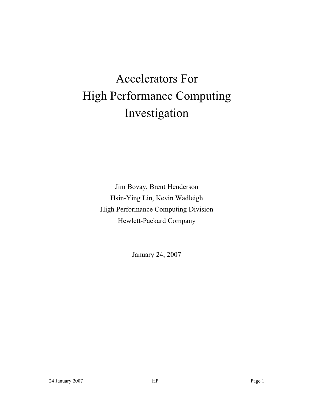 Accelerators 2006 Report External