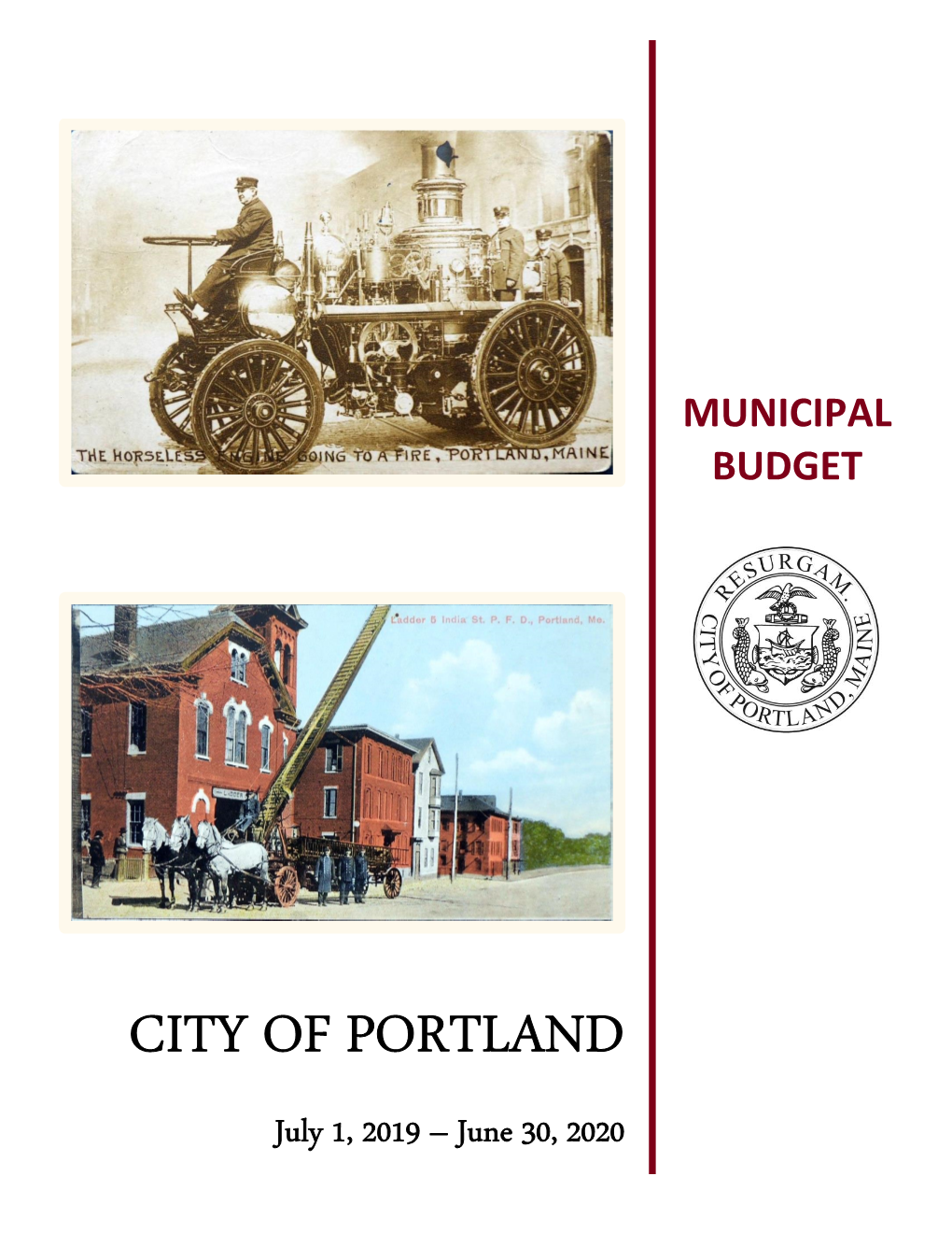 FY20 Municipal Budget TABLE of CONTENTS