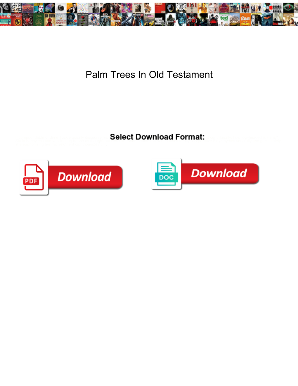 Palm Trees in Old Testament