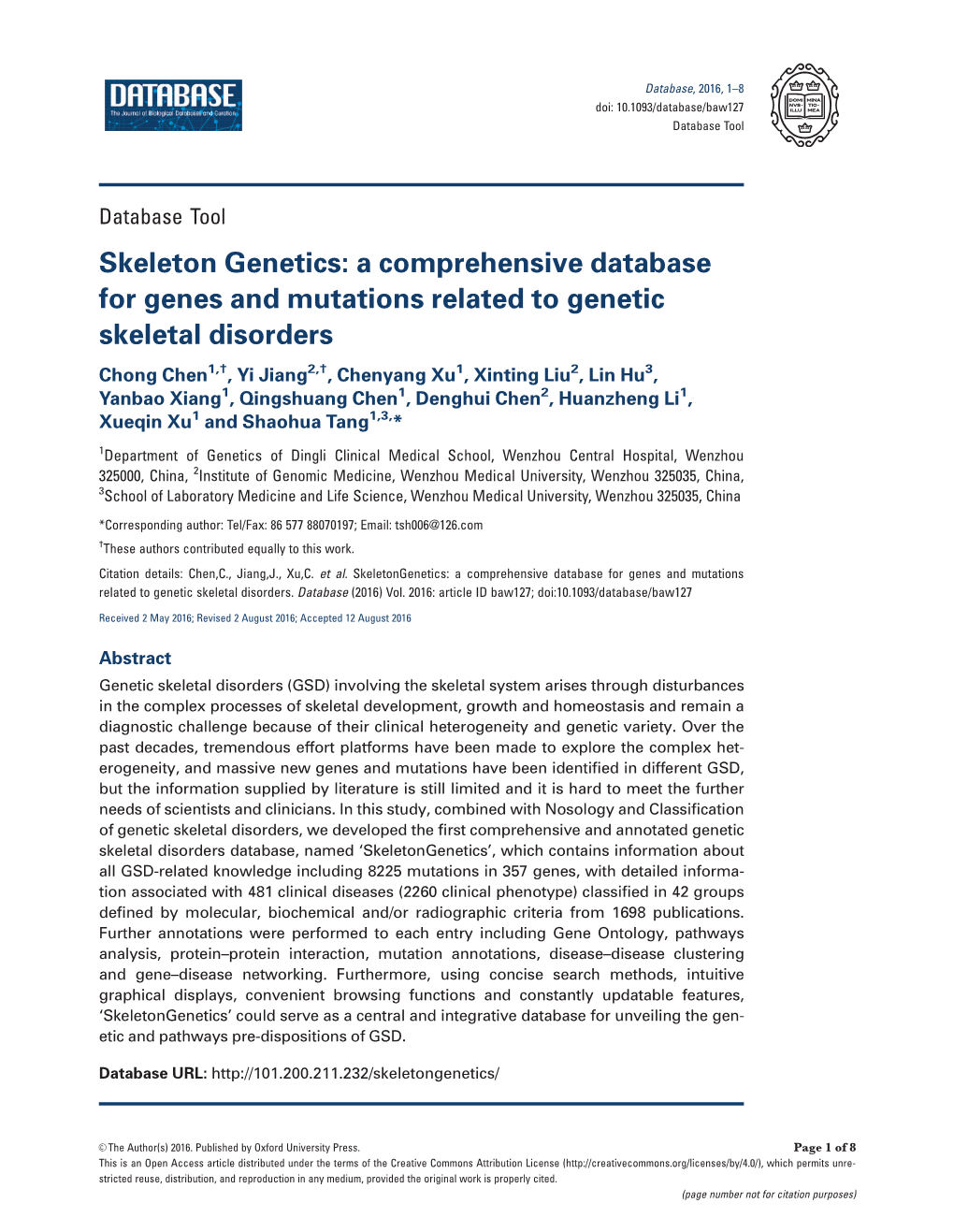 A Comprehensive Database for Genes and Mutations