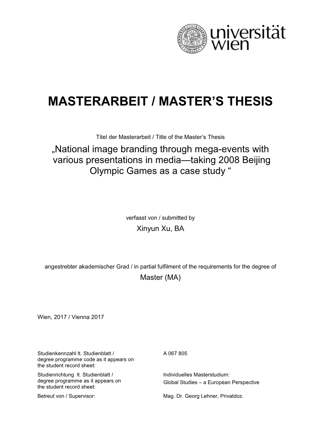 Masterarbeit / Master's Thesis